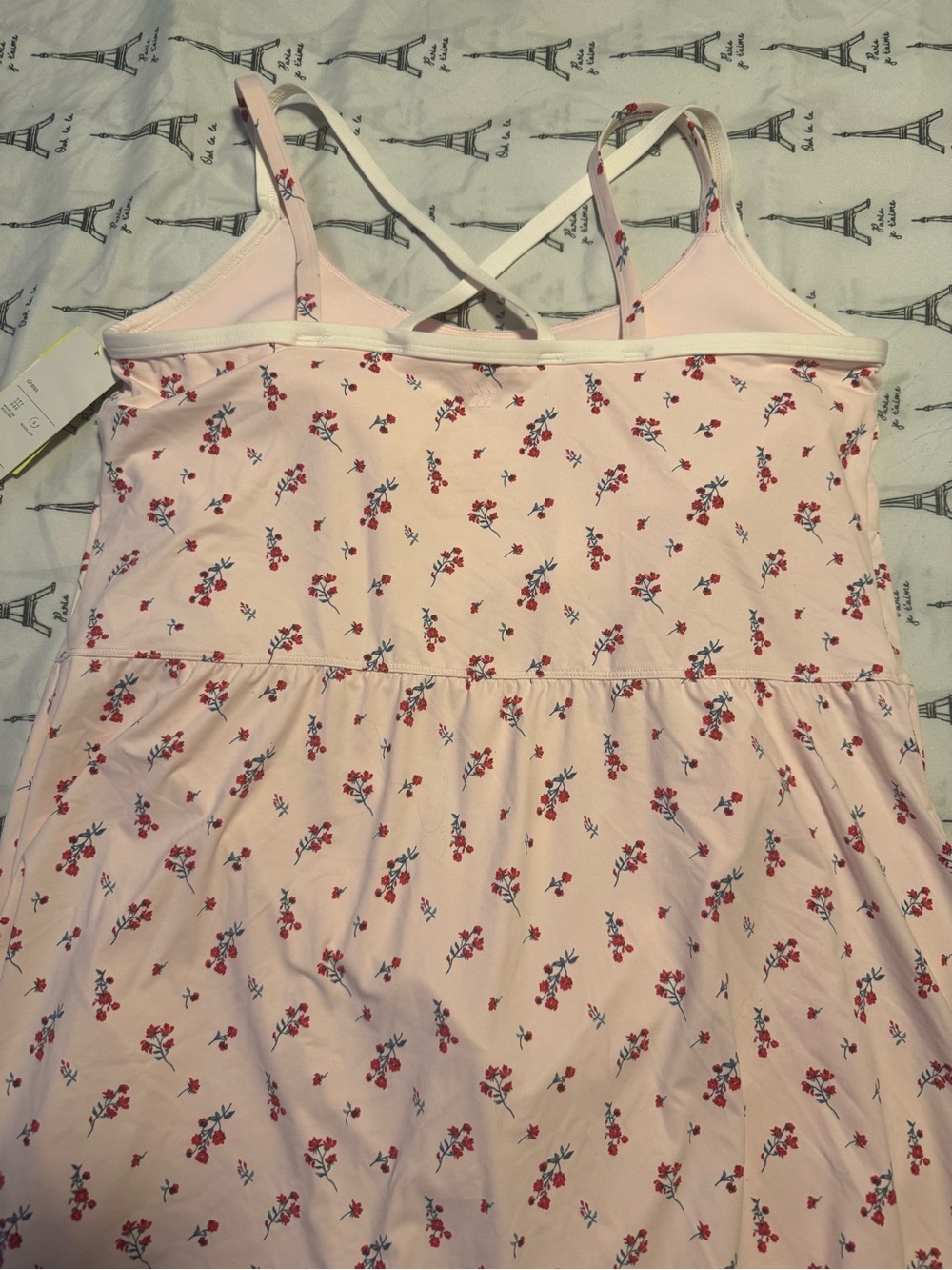 all in motion Light Pink Floral Tank Top with Crisscross Back - Picture 5 of 10